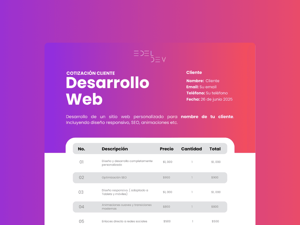 Ideal para freelancers y agencias